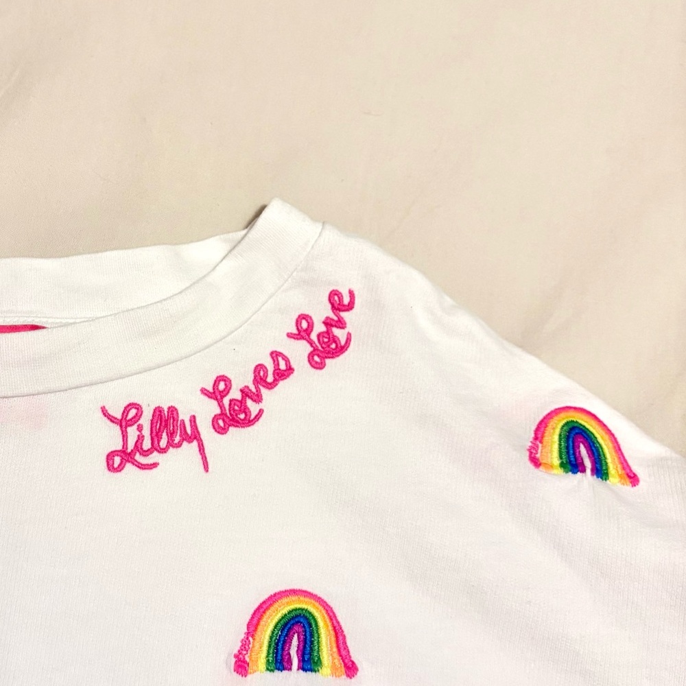 Lily Pulitzer Sheridan Rainbow Sweatshirt 100% Cotton size XXS - Picture 4 of 7